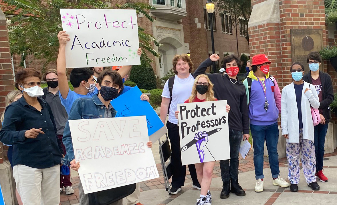 Protesters gather at UF